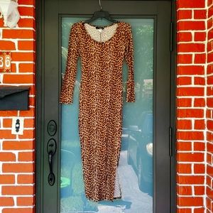 Small, long leopard dress